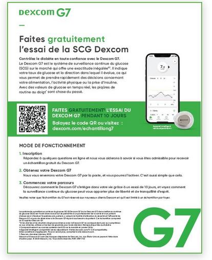 Fiche d'échantillonnage Dexcom G7